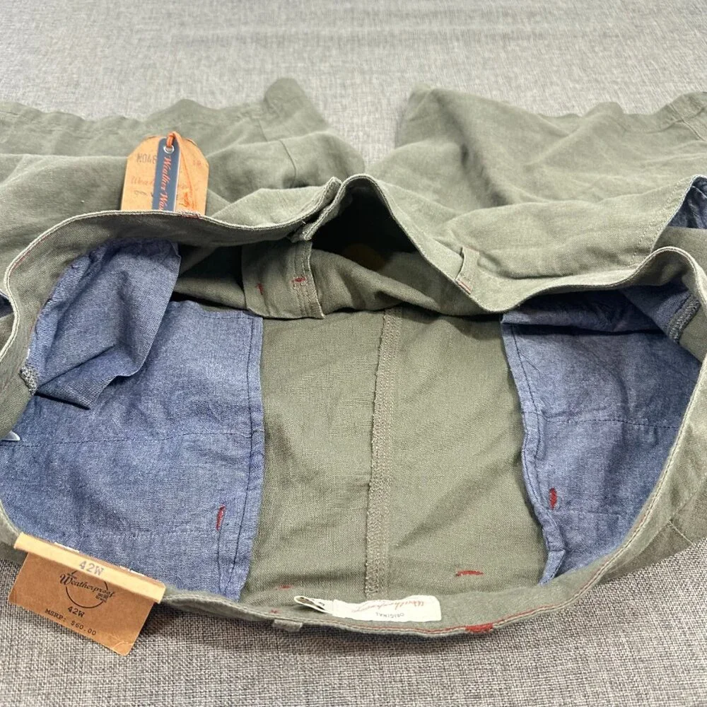 NEW! Weatherproof Vintage Mens Shorts 42 Linen & Viscose‎ Green MSRP: $60